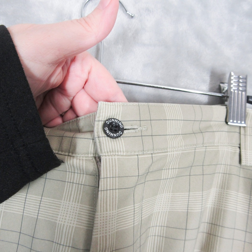 Dunning Mens Golf Shorts Size 40 Sage Green Plaid Stretch Performance Activewear - Picture 5 of 13